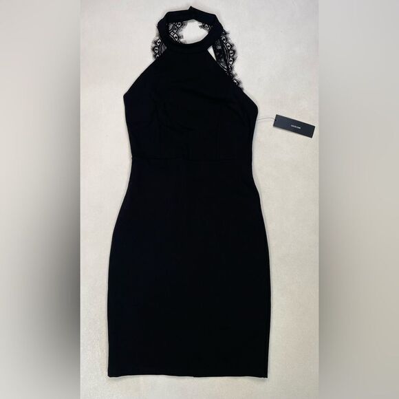 Lulus Endlessly Alluring Black Lace Mini Bodycon Dress Small S6D1861D23 NWT - Picture 1 of 8